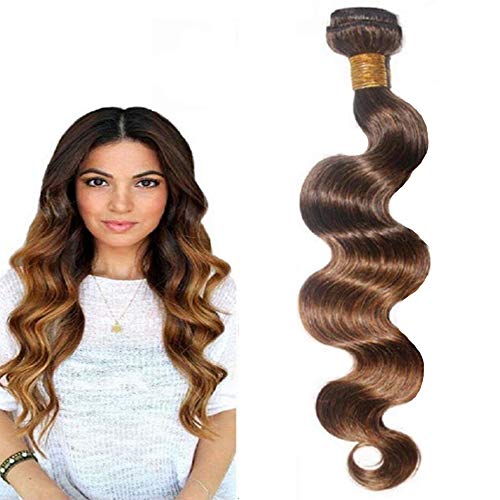 Morningsilkwig Body Wave Tissage Cheveux Humain 100g/Pcs Cheveux Vierges Brésilien T430 Color Rémy Cheveux Tissage(14 Pouce/35cm 100g, T4/30 Color)