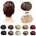 FESHFEN Bridal Hair Bun Updo Scrunchy Scrunchie Hairpiece Wig Hair Ribbon Ponytail Extensions Clips Straight Drawstring Hair Chignons Topknot Knot-8# Medium Chestnut Brown