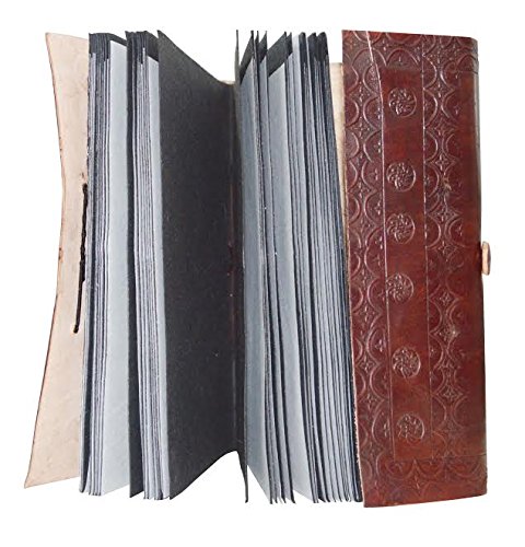 Zap Impex ® Handgefertigte echtes Leder Style Dry Mount Album, geprägt Runde Chakra Fotoalbum, Galerie-Album, Leder Tagebuch Größe Album handgefertigt in Indien (7 x 5) Zoll - 2