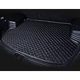 CHIRON Boot Compatible with Mercedes Benz EQE Custom Fitted Faux Leather Boot Antiskid Car Floor Mats - Black with Black Thread