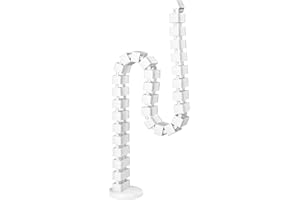 Allcam 1.3m Cable Slinky/Spine for Height-adjustable Standing Desks, Under-desk cable management tidy kit - White