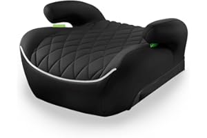 LST Kindersitzerhöhung ISOFIX i-Size ECE R129 geprüft Kindersitz Booster 125-150cm 15-36kg – HDPE Kunststoff, ergonomische Armlehnen, Auto Sitzerhöhung Kinder, Gruppe 2&3 (Schwarz, ohne ISOFIX)