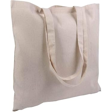 Borsa In Tela Di Cotone IMFAA Riutilizzabile | Grande 50x40 Cm | Spesa, Spiaggia, Fai Da Te | Naturale