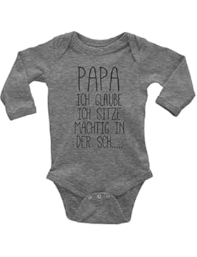 Mikalino Babybody langarm Papa ich sitze mächtig in der ....