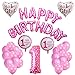 Produktbild Weimi 1. Geburtstag Dekorationen für Mädchen Aufblasen Helium Folienballons Dekoration Set