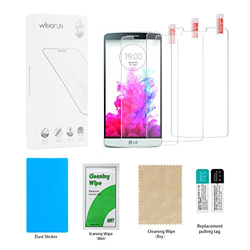 [3 Stück] LG G3 Panzerglas Schutzfolie, WEOFUN Ultra-klar LG G3 Displayschutzfolie, Panzerfolie für LG G3 Folie [0.33mm, Anti-Kratzen, Anti Fingerprint, 9H Härte] - 5