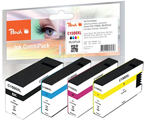 Preisvergleich Produktbild Peach Spar Pack Tintenpatronen, kompatibel zu Canon PGI-1500 XL