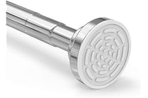 Drążek teleskopowy Foeska Siler 120cm-200cm karnisz prysznicowy bez wiercenia wykonany ze stali nierdzewnej wysuwany drążek na ubrania regulowany przez obrót, pewny uchwyt do prysznica i wanny 120 do 200cm