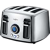 Hephaestus 4 Slice Toaster with Wide Slot and Removable Crumb Tray Stainless Steel