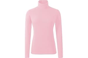 MUSTWEARIT Ladies Polo Roll Neck Tops Long Sleeve Turtle Neck Plain Jumpers for Women Top T Shirts UK Plus Size 8 to 26.