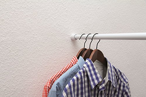 Spannstange Gardinenstange Duschvorhangstange Weiß Metall, ausdrehbar 80-130 cm, vielseitig einsetzbar, ohne Schrauben und Bohren - 5