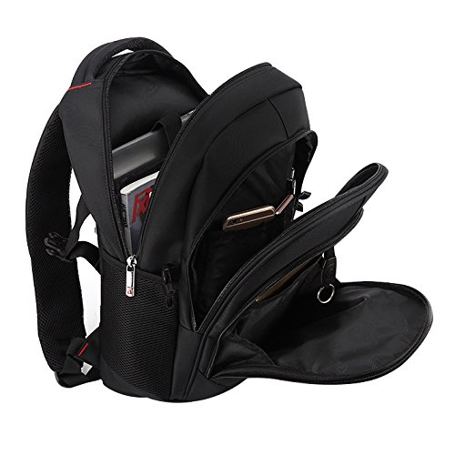 Laptoprucksack, Cooleaf 17″ Notebookrucksack, Rucksack für Computer, Schulrucksack Schwarz - 6