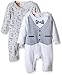 Pumpkin Patch Unisex Baby 2Pk All-In-One Plain Romper, White (Clean White), 6-9 Months (Manufacturer Size:6-12M)