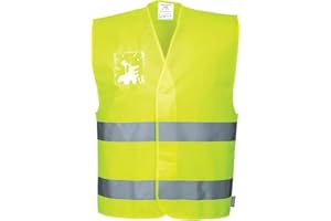 Portwest C475 Gilet Alta Visibilità, con Porta Badge Doppio Verso, Giallo, L/XL