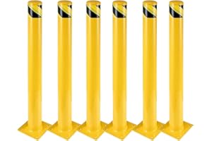 FRUYYZL Paletto per dissuasore, 91 cm Barriera Parcheggio per Parcheggio, Pilona Gialla Cepos Parcheggio per Pianificazione stradale (Φ8,9 cm, 6pcs)