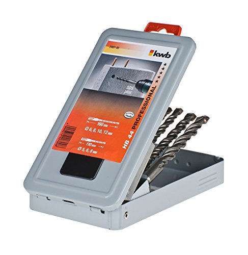 kwb SDS plus HB 44 Hammerbohrersatz 7-teilig 240700 (110 und 160 mm Länge, Ø 5, 6, 8 mm + 6, 8, 10, 12 mm)