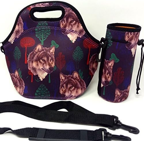 Insulated Lunch Bag, XJY Cooler Lunch Box Carrier Tote Lunch Kit With Water Bottle Pouch and Long Adjustable Shoulder Strap for Women Kids Girls Portable for School, Picnic, Work and Outdoor Activity