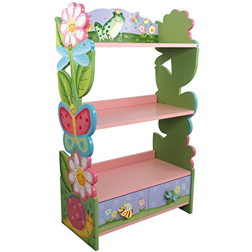 Fantasy Fields by Teamson Magic Garden Childrens Wooden Bookcase Storage Kids Bookshelf KYW-7500A