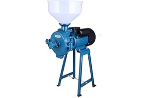 RAINWEEL 1500W Elektrisch Getreidemühle Malzmühle Getreidemahlmaschine Edelstahl Kaffeemühle Maismühle mit Trichter Blau