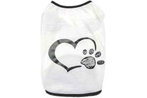 WPCASE T-Shirt per Cani Magliette per Cani Vestiti per Cani Piccola Estate Canottiera in Morbido Cotone Canottiera Fresco Abbigliamento White,XL