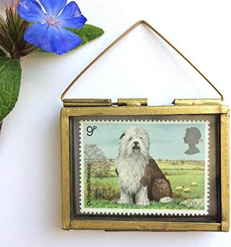 Old English Sheepdog Framed Postage Stamp Gift