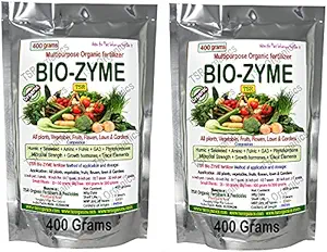 TSR Organic Fertilisers & Pesticides Bio Zyme Organic bio Fertilizer (400 + 400 Grams) Essential nutrients for All Home and Garden Plants