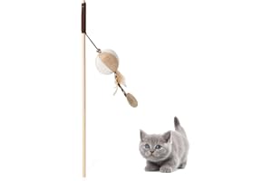 Maseaxi à Chat,Jouet en Plumes pour Chat avec recharges Cloche en Peluche pour Animaux | Jouets Plume Chat Jouet Chat, Jouets drôles Chaton pour la