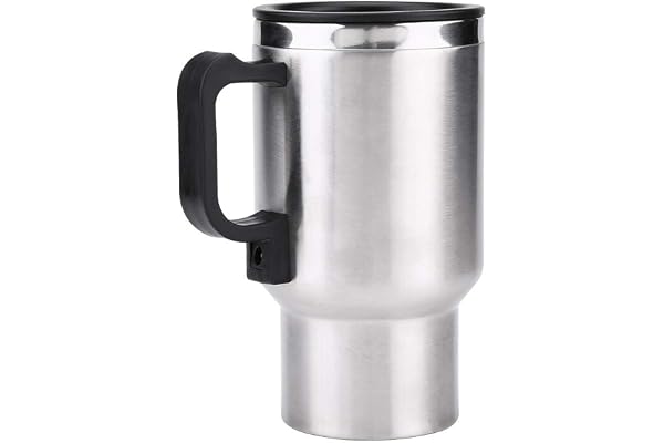 Fdit Bouilloire 12V 450ml pour Voiture Electrique en Voiture en Acier Inoxydable Voyage Chauffage Tasse Café thé Voiture Tasse pour Camion