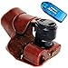 Produktbild First2savvv XJPT-GX8-10G10 dunkelbraun Ganzkörper- präzise Passform PU-Leder Kameratasche Fall Tasche Cover für Panasonic Lumix DMC-GX8 GX 8 mit 14-140mm Lens mit SD-Kartenleser