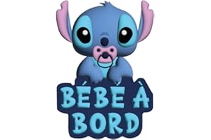 FFRAME Autocollant bébé à bord, petite créature bleue, vinyle haute qualité, autocollant voiture, moderne et fun, 100% français