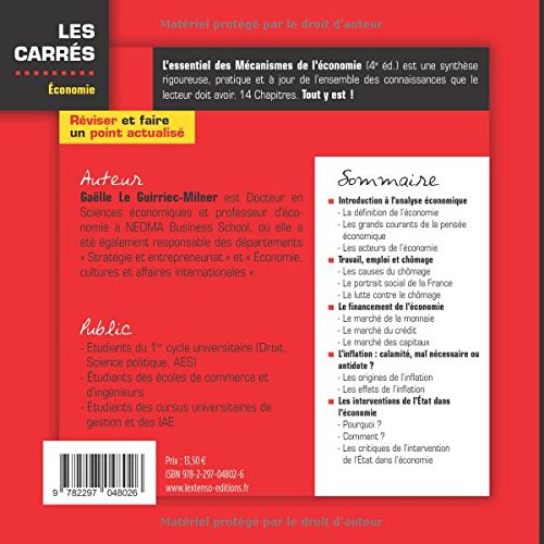 Livres Couvertures de L'Essentiel des mécanismes de l'Economie, 4ème Ed.