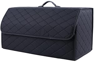 AVIRAA Sacs pour Coffre De Voiture Cuir Rangements pour Coffre pour Mercedes Benz V-Class V220d V250d V300d L Boîte Rangement Voiture Pliante Accessoires Auto, Black XL