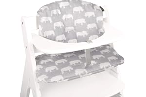 UKJE Cuscino Compatibile con Seggioloni Hauck - Fodera in Cotone Laminato per Seggioloni - Cuscino Protettivo per Seggioloni in Legno per Neonati - Facile da Installare - (Grigio Rino)