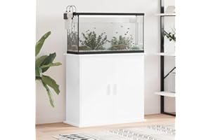 Toshilian Meuble pour Aquarium, Support pour Aquarium Meuble pour Aquariophilie Support d'aquarium blanc brillant 81x36x73 cm bois d'ingénierie