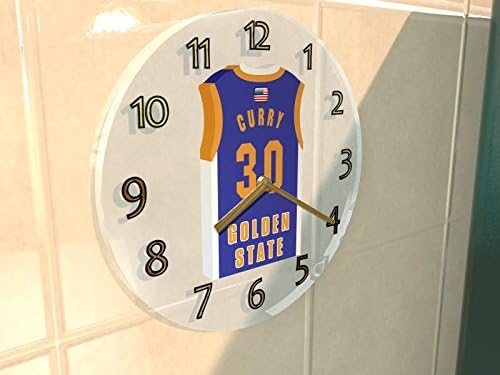 MyShirt123 NBA BASKETBALL JERSEY THEMED WALL CLOCKS - USA NBA - ANY NAME, ANY NUMBER, ANY TEAM - FREE PERSONALISATION!!! (Golden State Warriors NBA Basketball)