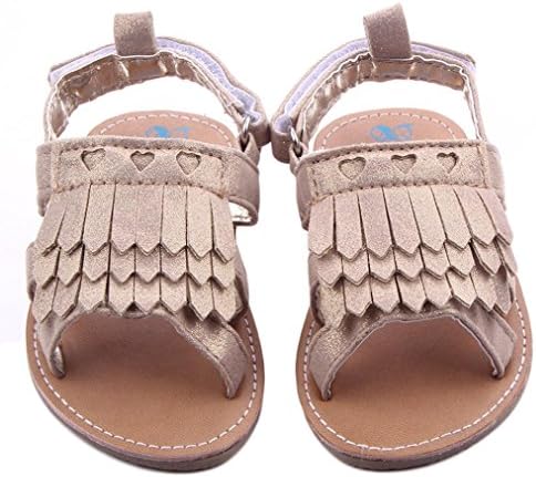 Baby Summer Shoes, ABsolutely Baby Princess First Walkers Girls Kid Baby Tassel Sandals Toddler Shoes (1.5, Khaki)