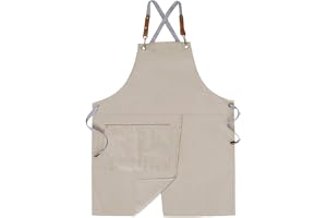 Mignongirl Crossback förkläde med fickor x 2, delat förkläde med justerbara remmar, M-XXL