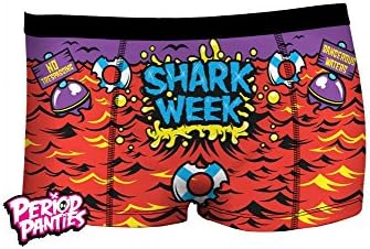 Period Panties Shark Week Funny Novelty Women's Boyshorts XL