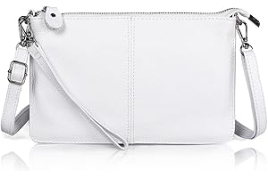 befen Crossbody bags for Women,Small Leather Cross Body Phone Purses White Bag Ladies Handbags & Shoulder bags, Envelope Wristlet Clutch Wallet with Wrist Strap