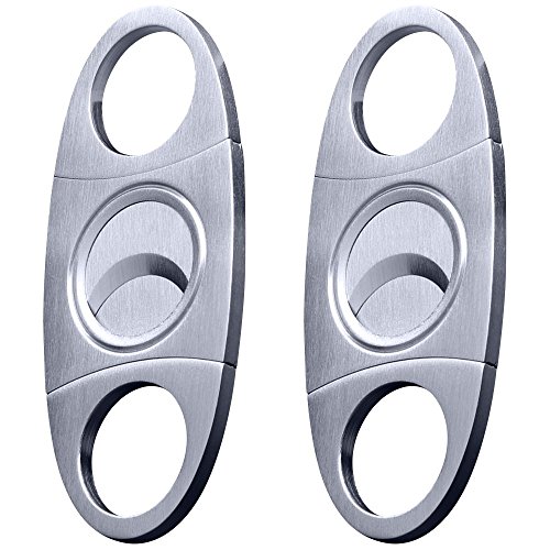 Cigar Cutter 2pcs/Pack, max. Edelstahl Super scharfe Planschneider mit doppelten klingen perfekt für Robustos und Churchill Zigarren.
