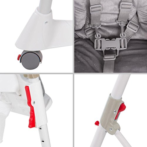 Froggy Baby Kinder Hochstuhl mit Sicherheitsgurt und Großem Esstisch, Höhenverstellbar, Zusammenklappbar - 7