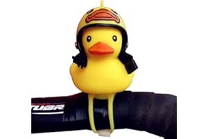 BSGP ﻿Kids Bike Horn Cute Bicycle Lights for Children Toddler Adults Cycling Light Rubber Duck Toys, Clip on Handleabr，Style #1