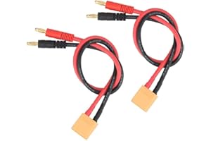 HRB POWER HRB XT90 - 2 connettori a banana XT90 a 4,0 mm, connettori a banana, 11,8 in 14 AWG, XT90, cavo di ricarica per FPV RC Power Supply
