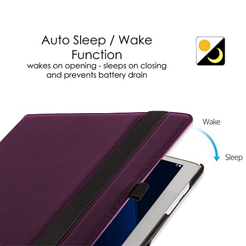 Forefront Cases® Samsung Galaxy Tab A 10.1 SM-T580 Leder Drehbar Hülle Schutzhülle Tasche Smart Case Cover Stand – Rundum-Geräteschutz und intelligente Auto Schlaf / Wach Funktion – inkl. Eingabestift - 7