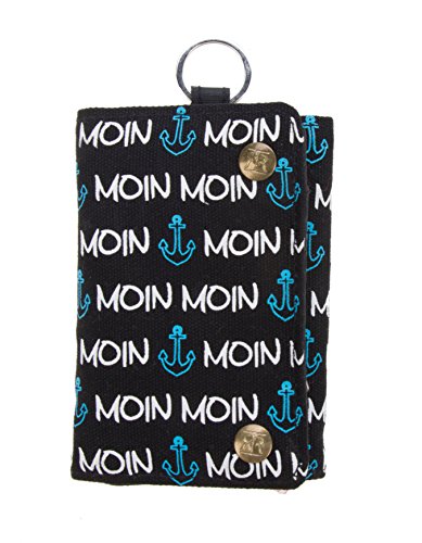 Preisvergleich Produktbild Geldbörse Motiv Moin Moin mit Anker schwarz blau BG3253A