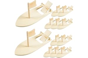 SAFIGLE 12pcs DIY Wooden Sailboat Set - Engaging Kids' Craft Activity for Painting and Sailing Fun - Perfect for Lakeshore Adventures and Home Decor