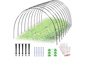 Neegool Pflanztunnel Bögen, 50 PCS Tunnelbögen Hochbeet, Gewächshausbogen mit 6mm Kunststoff umwickelt, DIY Gewächshausreifen Frühbeet Tunnel.