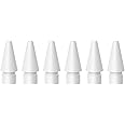 Blupebble Replacement Tips for Apple Pencil, Pack of 6 Compatible with Apple Pencil 1st Gen and 2nd Gen, No Wear Out Fine Point Precise Control Pen Like Nibs for Apple Pencil
