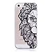 Produktbild iPhone 5/5S Hülle ,Edaroo Ultra Dünn Leicht Transparent Klar Silikon Handyhülle mit Süßes Bunt Motiv SchutzHülle TPU Gel Weiche Dünne Silikon Rückseiten Hülle Backcase Cover für Apple iPhone 5/5S & iPhone SE - Schwarzer Löwe