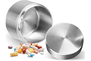 Zinueen 50ml Edelstahl Versiegelungsbox mit Dichtungsring – Kleine Teedose, Pillendose, Mini Kaffeedose, Tragbarer Kanister für Reisen, Büro & Outdoor (S)